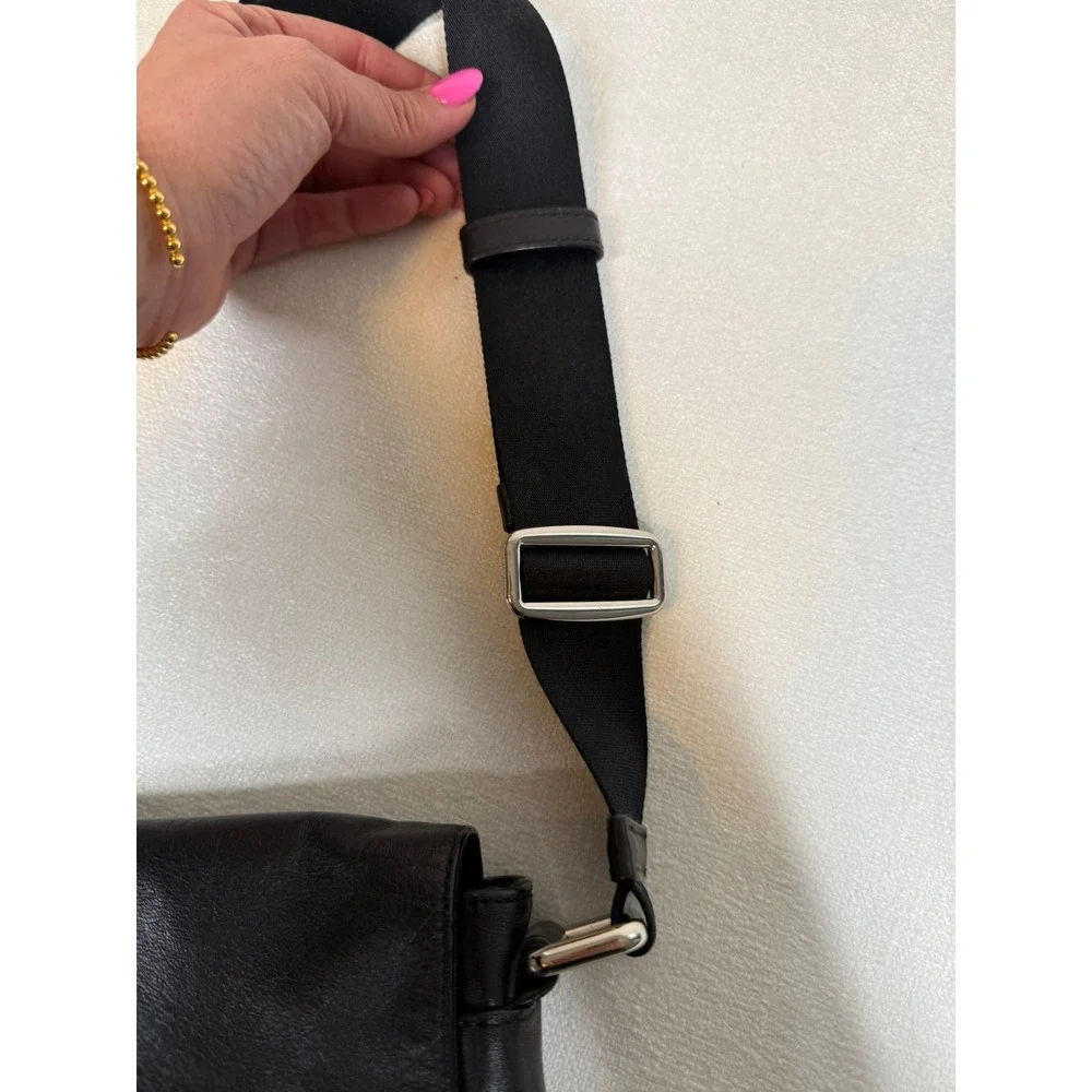 Coach F54771 Mens Charles Small Messenger Bag Black with Brown Signature Leather - Picture 5 of 11